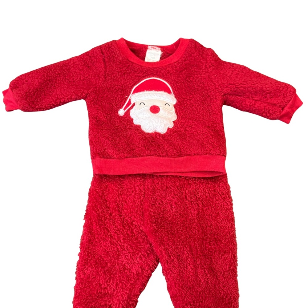 Cozy Red Santa Kids Fleece 2 Piece Set - Picture 3 of 4